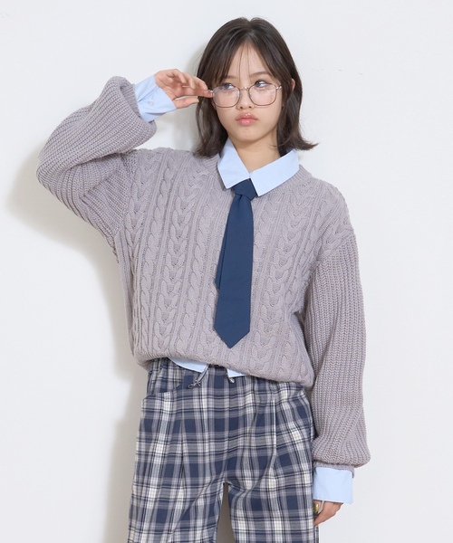 ニット セーター 「GOODPRICE」ケーブルニットプルオーバー キッズ 子供服 女の子 | LOVETOXIC | 08