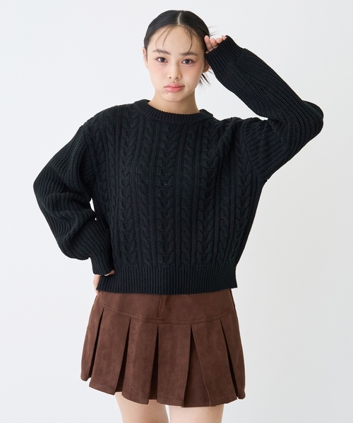 ニット セーター 「GOODPRICE」ケーブルニットプルオーバー キッズ 子供服 女の子 | LOVETOXIC | 09