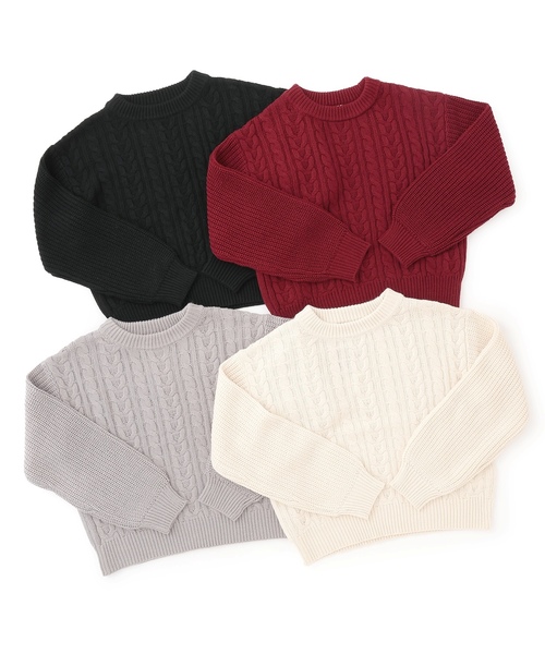 ニット セーター 「GOODPRICE」ケーブルニットプルオーバー キッズ 子供服 女の子 | LOVETOXIC | 10