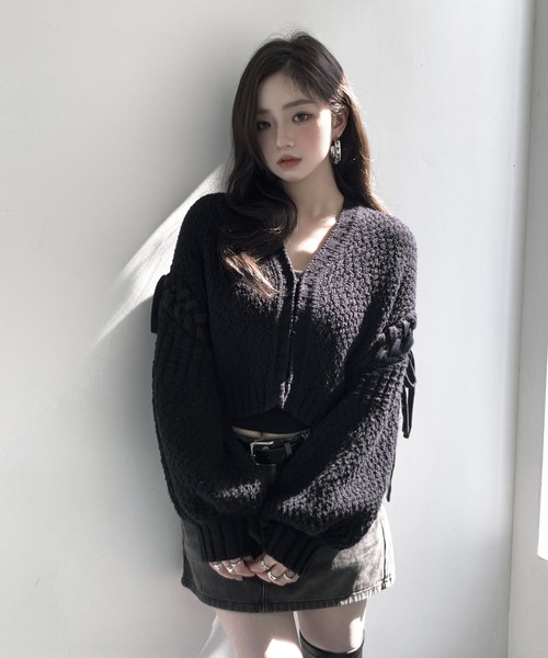 VEILA カーディガン クロップドニットカーディガン レディース