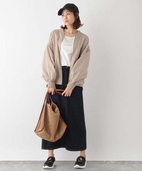 「GLOBAL WORK」 ブルゾン MEDIUM ベージュ レディース_画像2