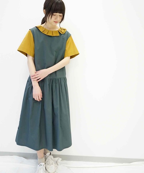 「haupia」 ノースリーブワンピース MEDIUM カーキ レディース_画像5