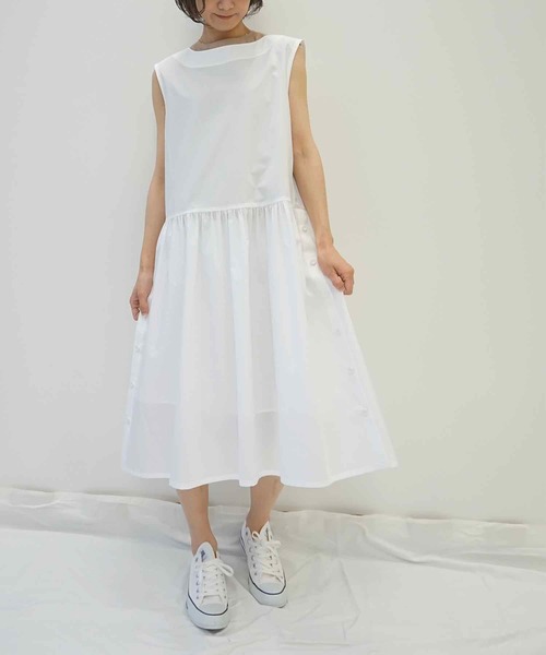 「haupia」 ノースリーブワンピース MEDIUM カーキ レディース_画像6
