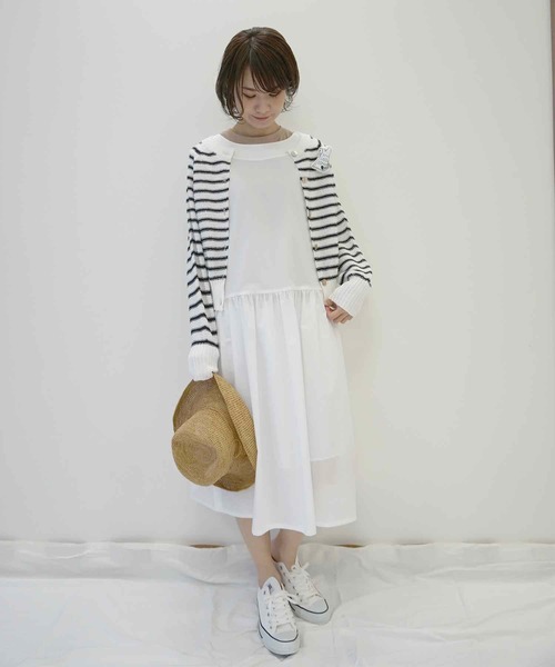 「haupia」 ノースリーブワンピース MEDIUM カーキ レディース_画像9