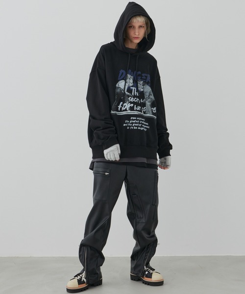 「AIVER」 プルオーバーパーカー SMALL ブラック メンズ_画像7