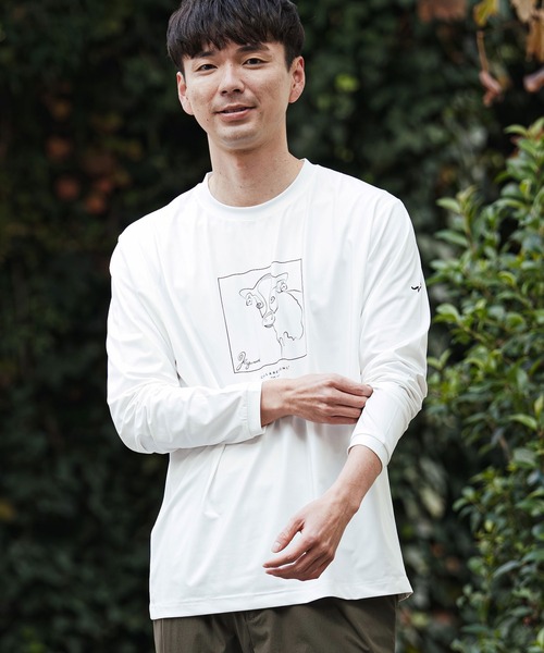 tシャツ mlt5509- アートラインウシ-プリント長袖Tシャツ(260-1321-02