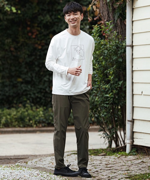 tシャツ mlt5509- アートラインウシ-プリント長袖Tシャツ(260-1321-02
