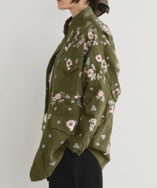 「Libra Cue」 ミリタリージャケット FREE カーキ レディース_画像3