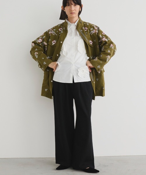 「Libra Cue」 ミリタリージャケット FREE カーキ レディース_画像5