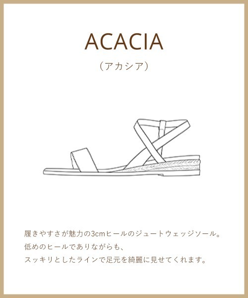 サンダル ACACIA サンダル 3.0cm BLACK レディースの画像