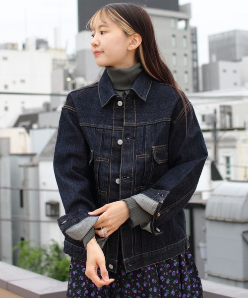 「THE SHINZONE」 デニムジャケット 36 ダークブルー レディース_画像4