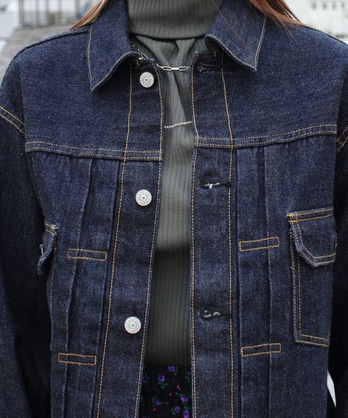 「THE SHINZONE」 デニムジャケット 36 ダークブルー レディース_画像8