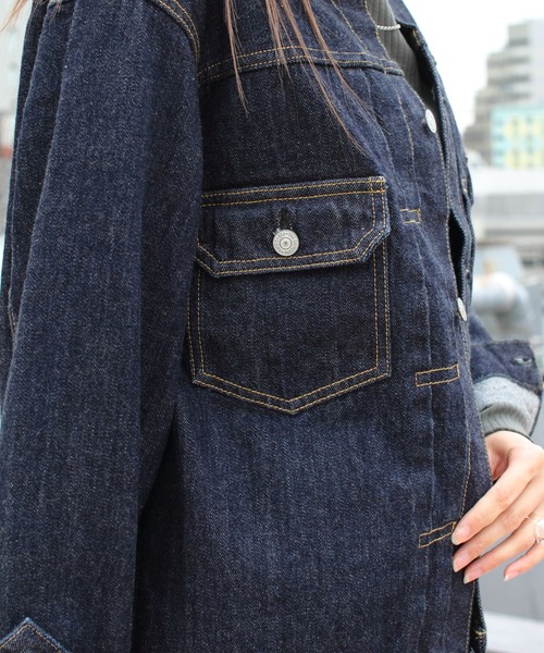 「THE SHINZONE」 デニムジャケット 36 ダークブルー レディース_画像9