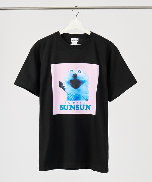 【中古】PUPPET SUNSUN 長袖Tシャツ　黒Lサイズ2着 THE BAREFOOT 「PUPPET SUNSUN」半袖Tシャツ FREE ブラック レディース