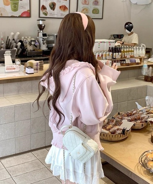 パーカー フードフリル仕様ZIPパーカー レディース : ZOZOTOWN Yahoo