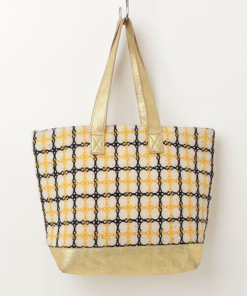「tsumori chisato CARRY」 チェック柄トートバッグ - ゴールド レディース_画像2