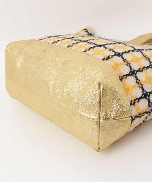 「tsumori chisato CARRY」 チェック柄トートバッグ - ゴールド レディース_画像3