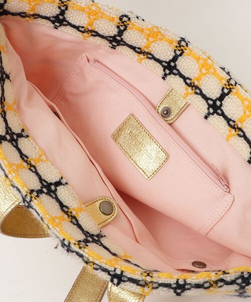「tsumori chisato CARRY」 チェック柄トートバッグ - ゴールド レディース_画像4