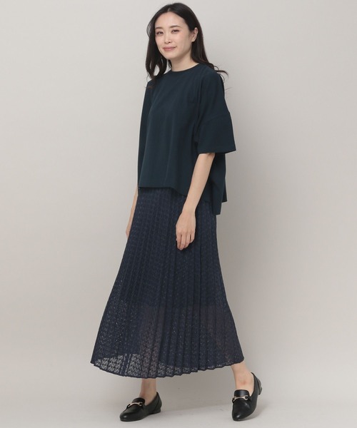 「Elura」 プリーツスカート MEDIUM ネイビー レディース_画像5