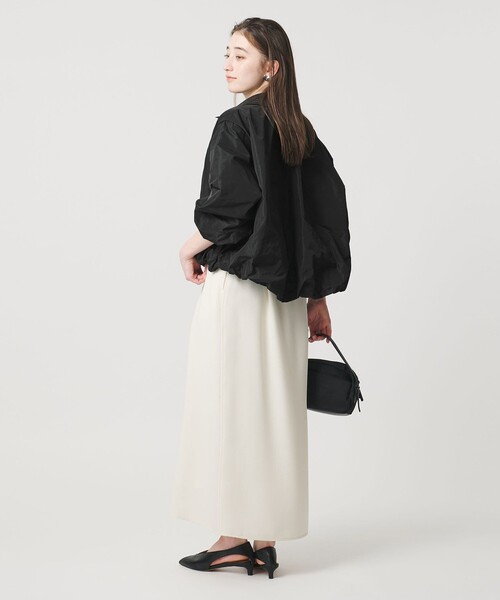UNITED ARROWS ブラック タフタボリュームギャザースカート 36 タフタ ボリュームギャザー スカート