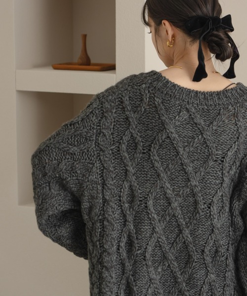 「hinari」 ニットワンピース SMALL チャコールグレー レディース_画像7