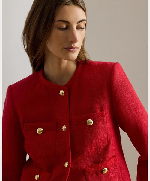 ローレンラルフローレンツートーン ブークレ クロップド ジャケット LAUREN RALPH LAUREN（ローレン ラルフローレン） ジャケット ノー