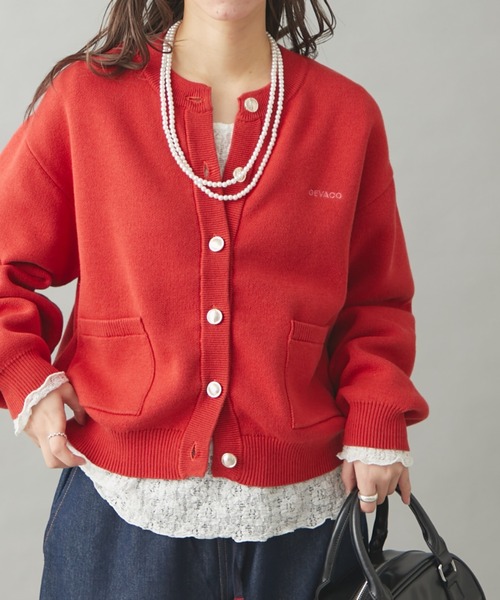 「GEVACO」 ニットカーディガン ONE SIZE アイボリー レディース_画像2