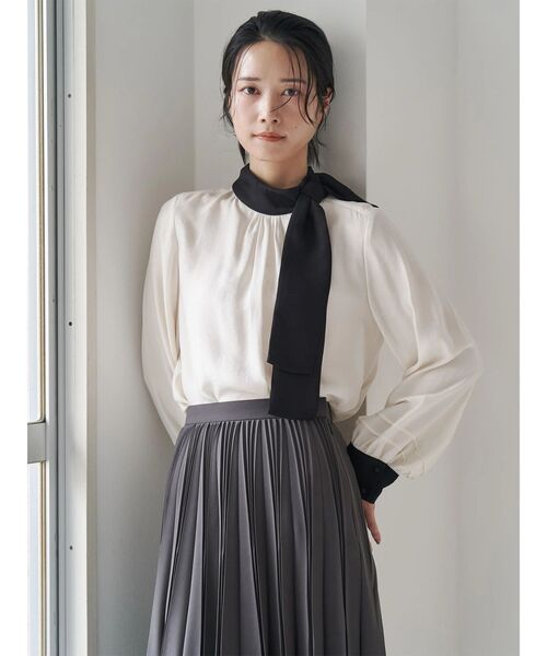 「TONAL」 長袖ブラウス MEDIUM ネイビー レディース