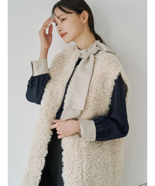 「TONAL」 長袖ブラウス MEDIUM ネイビー レディース