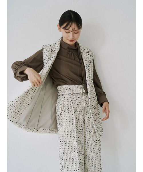 「TONAL」 長袖ブラウス MEDIUM ネイビー レディース