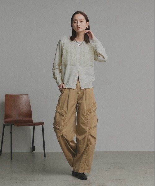 「ad thie」 カーディガン FREE グレー レディース_画像2