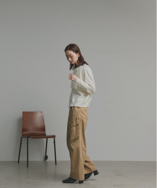 「ad thie」 カーディガン FREE グレー レディース_画像4