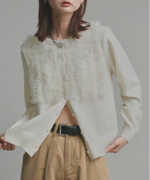 「ad thie」 カーディガン FREE グレー レディース_画像5