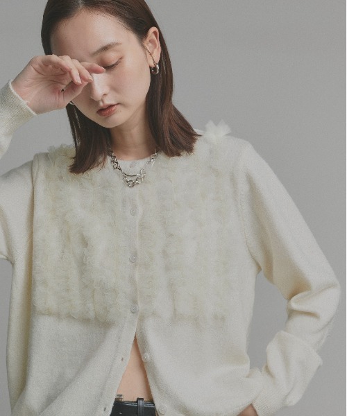 「ad thie」 カーディガン FREE グレー レディース_画像6