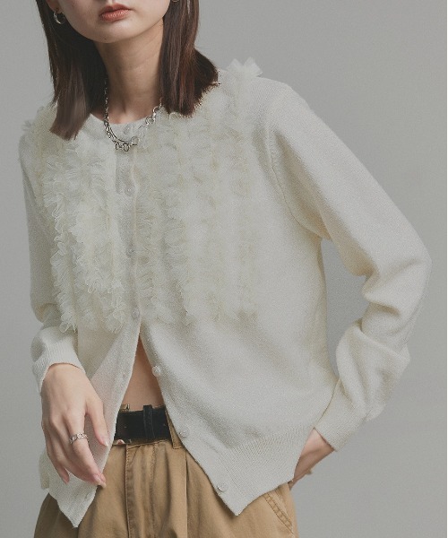 「ad thie」 カーディガン FREE グレー レディース_画像7