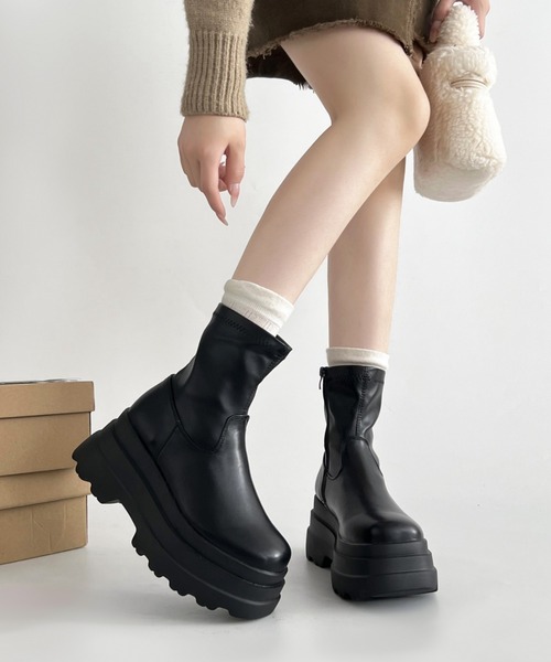 「Shoes in Closet」 ショートブーツ S ダークブラウン レディース_画像3