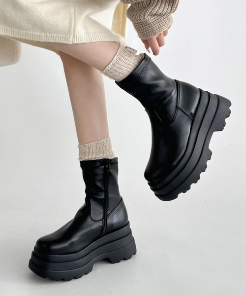 「Shoes in Closet」 ショートブーツ S ダークブラウン レディース_画像4