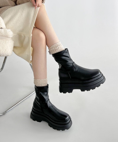 「Shoes in Closet」 ショートブーツ S ダークブラウン レディース_画像8