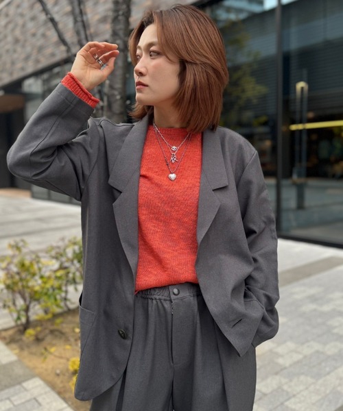 ジャケット テーラードジャケット soglia/ソリア　RELAXING MELANGE JACKET レディースの画像