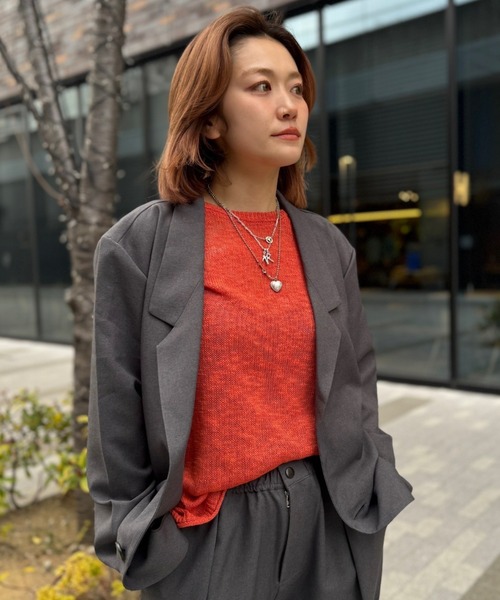 ジャケット テーラードジャケット soglia/ソリア　RELAXING MELANGE JACKET レディースの画像