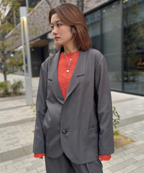 ジャケット テーラードジャケット soglia/ソリア　RELAXING MELANGE JACKET レディースの画像