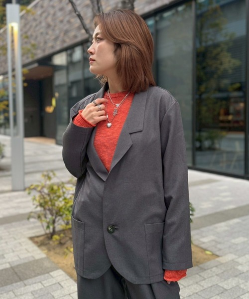 ジャケット テーラードジャケット soglia/ソリア　RELAXING MELANGE JACKET レディースの画像
