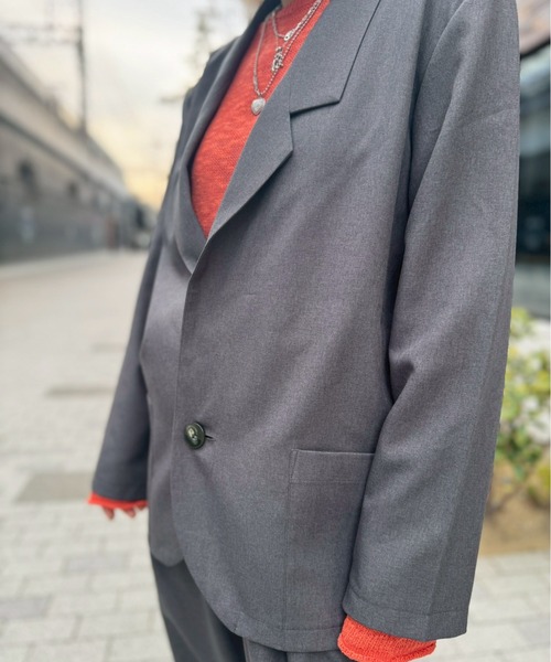 ジャケット テーラードジャケット soglia/ソリア　RELAXING MELANGE JACKET レディースの画像