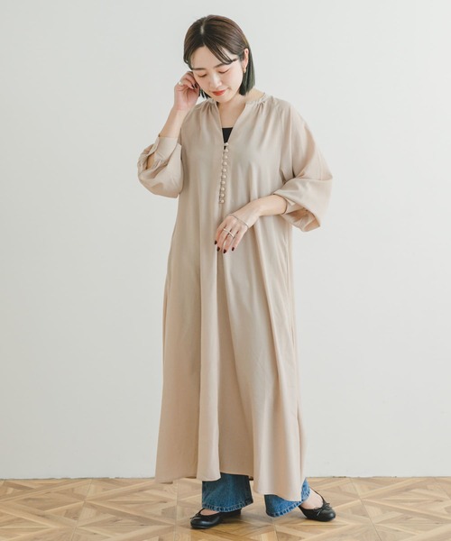 「ITEMS URBANRESEARCH」 長袖ワンピース FREE ベージュ系その他 レディース_画像5