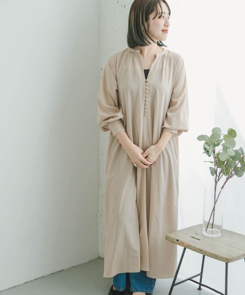 「ITEMS URBANRESEARCH」 長袖ワンピース FREE ベージュ系その他 レディース_画像7