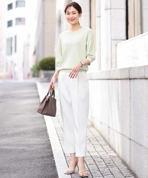 「OFUON le MK」 スラックス 40 アイボリー レディース_画像8