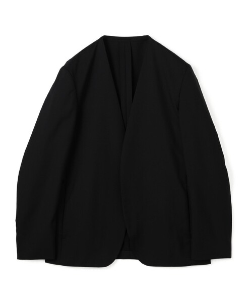 ジャケット ノーカラージャケット Super120's ウォッシャブルウール ノーカラージャケット メンズの画像