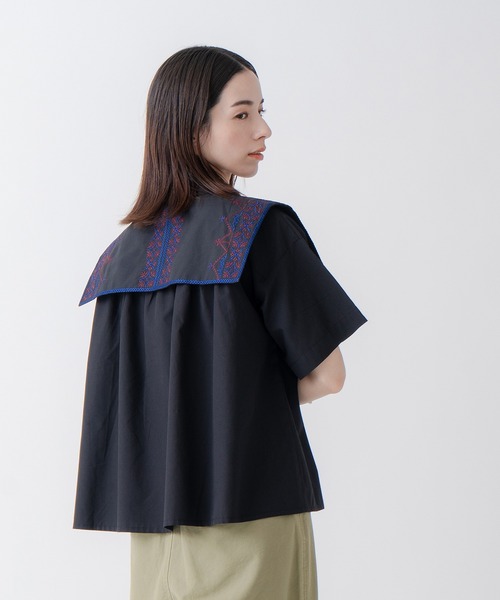 「Kelen」 半袖ブラウス M グリーン レディース_画像6