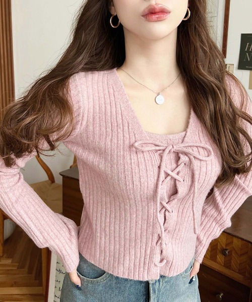 「moment+」 ニットカーディガン M アイボリー レディース_画像2