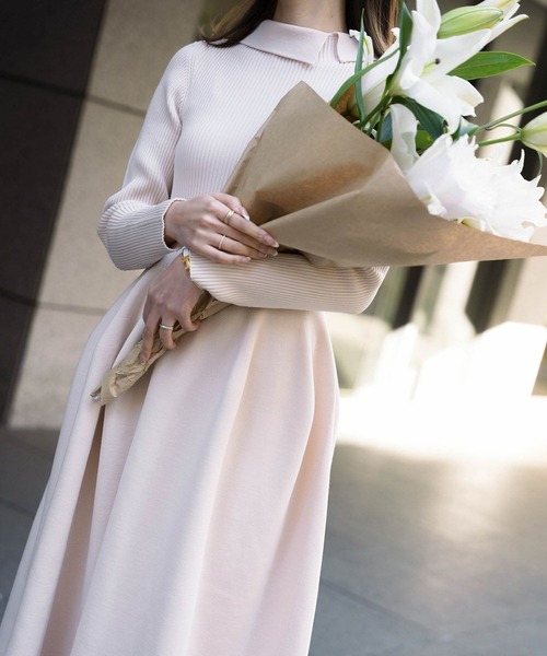 「HUIT bouquet」 ニットワンピース S ネイビー レディース_画像7
